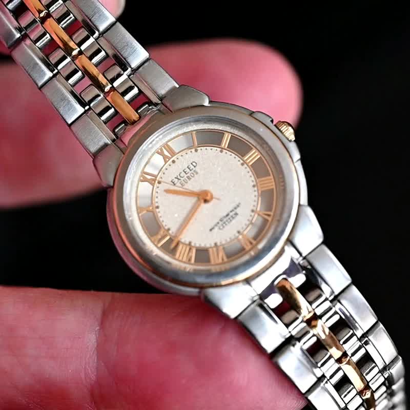 CITIZEN EXCEED EURO レディース腕時計 高精度クォーツ シルバー文字盤 3330-C80487 コンビカラーベルト 手錶 - 女錶 - 不鏽鋼 銀色