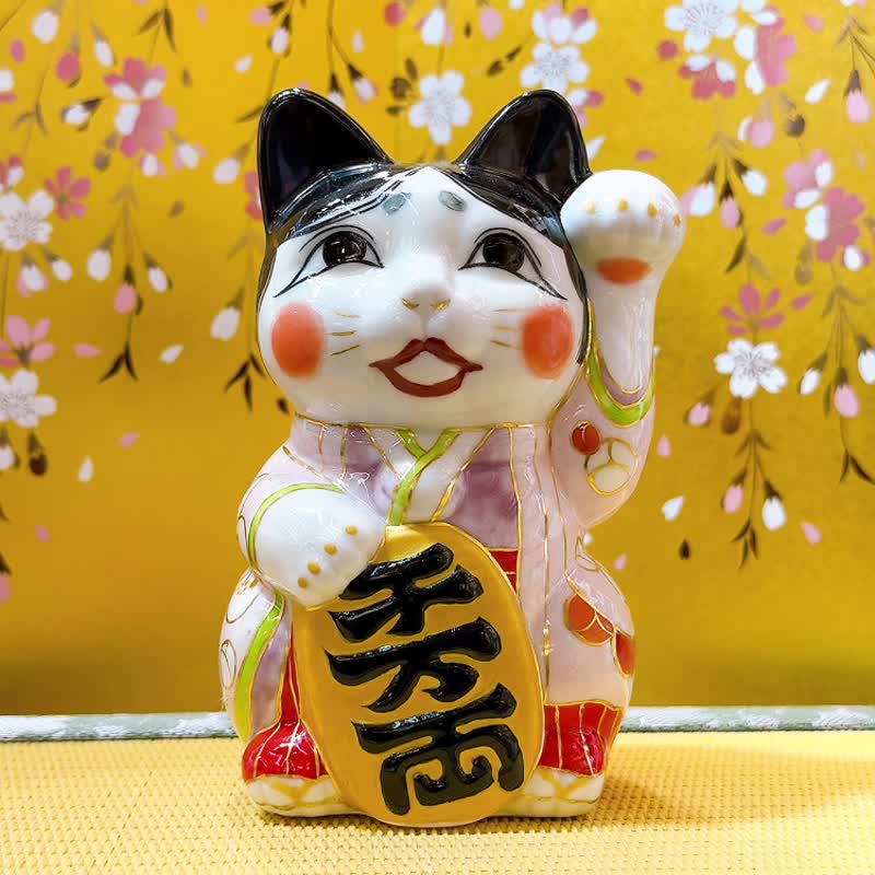 【龜福納祥】日本清水燒招財貓 | 岡龜 - 擺飾/家飾品 - 瓷 粉紅色