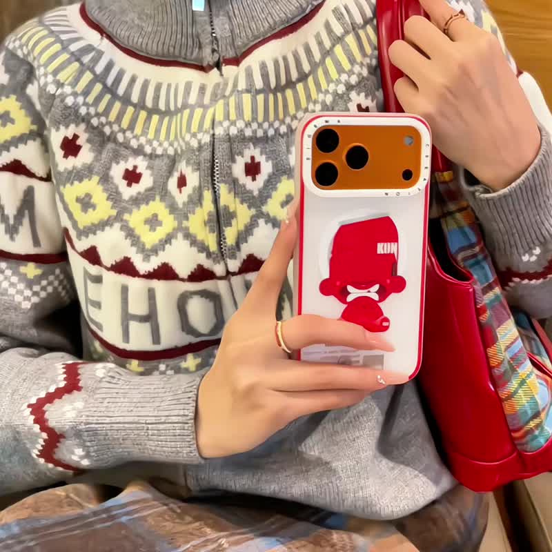 【隱藏式磁吸】Mr.Koon 鋁合金按鍵全磨砂防摔防刮iPhone17p - 手機殼/手機套 - 塑膠 白色