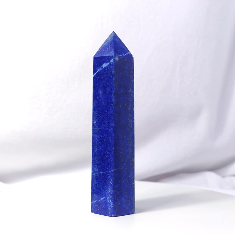 Lapis Lazuli Emperor Sacrifice to the Heaven and Righteous Qi Pillar to Optimize the Sky Mainstay Business and Wealth Throat Wheel Crystal Pillar - ของวางตกแต่ง - เครื่องเพชรพลอย สีน้ำเงิน