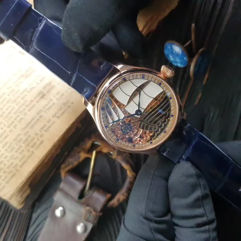 Handmade watch, Skeleton watch, Marriage watch, Custom watch, Flagman watch - Men's & Unisex Watches - Other Materials 