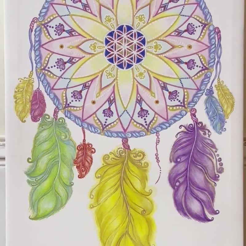 Exclusively created positive energy Mandala Totem Dream Replenishment Network Beautiful Dream Joy Zen Flower of Life Mandala - โปสเตอร์ - วัสดุอื่นๆ หลากหลายสี