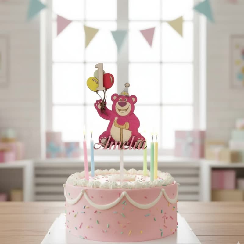 Wood Custom Cake Topper - Hand Painted Birthday Keepsake - Custom Theme - 寶寶/兒童餐具/餐盤 - 木頭 