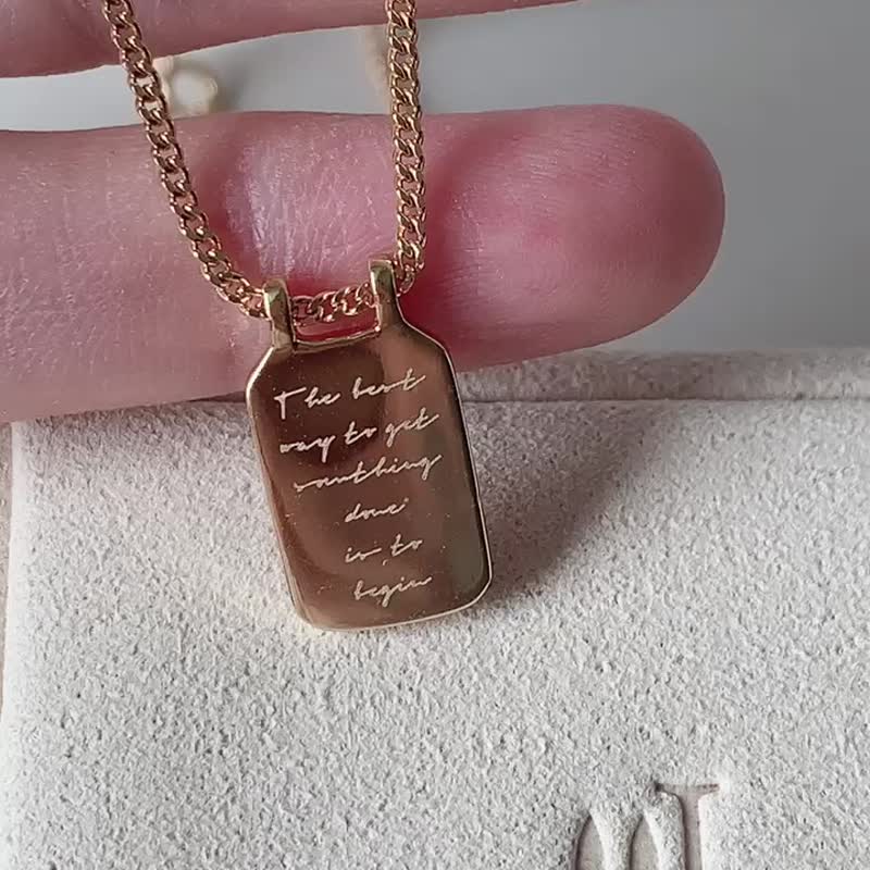 S925銀吊牌項鏈 - 項鍊 - 銀 多色
