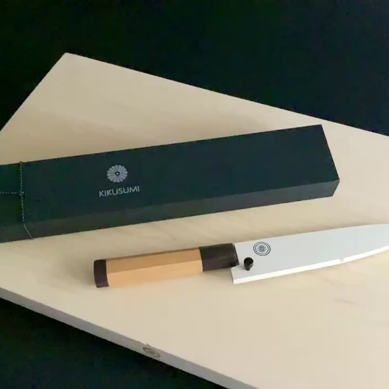 BLACK GHOST 15cm ペティナイフ 包丁 黒打 本カスミ  鋼材 銀紙三号  黒檀 - 包丁・ナイフスタンド - ステンレススチール シルバー