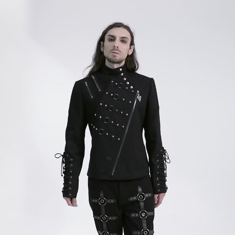 Medieval Demonology Emissary Asymmetric Jacket - Men's Coats & Jackets - Other Materials Black