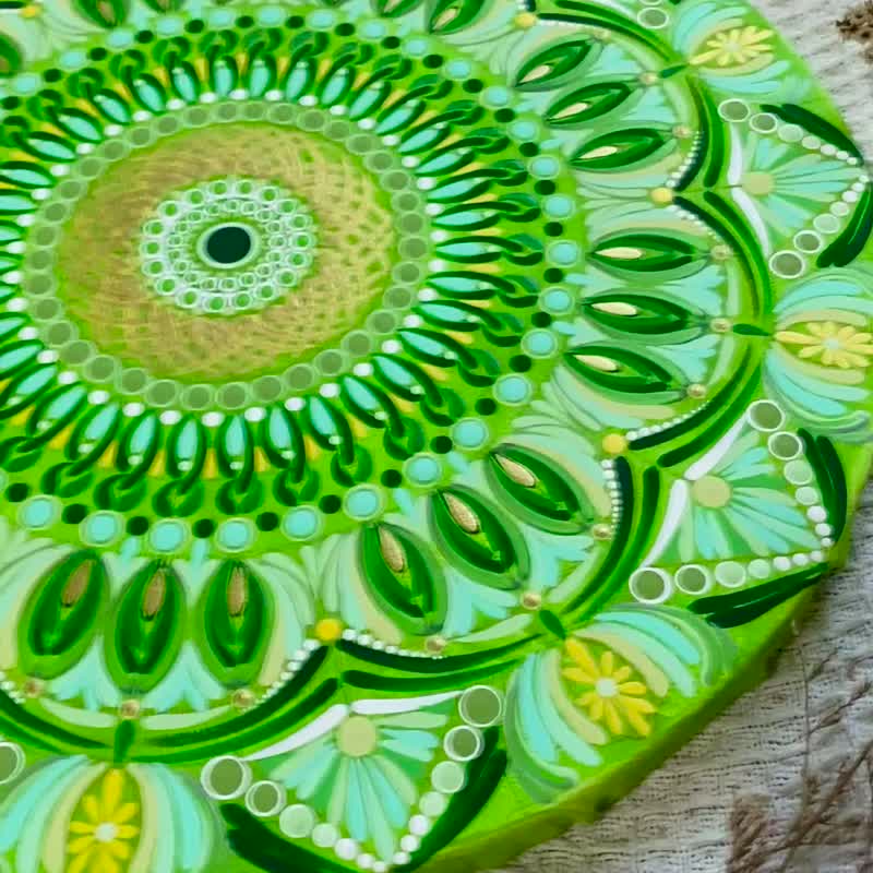 綠境脈動 手繪曼陀羅 能量藝術 療癒開運 風水 五行 - 海報/掛畫/掛布 - 棉．麻 