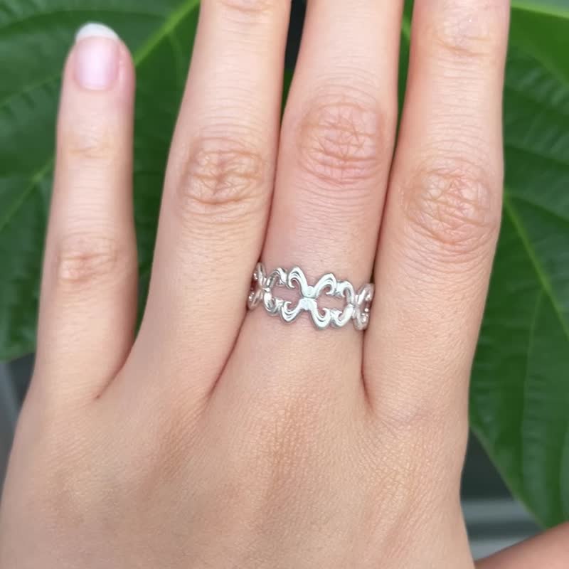 X-shaped ring stackable and versatile 925 Silver - แหวนทั่วไป - เงินแท้ 