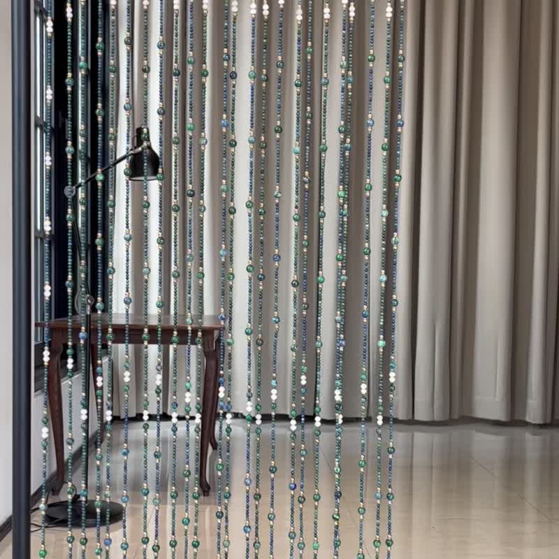 鳳凰青金水晶珠簾 王者之石 鳳凰于飛 手工串製 天然鳳凰青金石 - 門簾/門牌 - 玉石 綠色