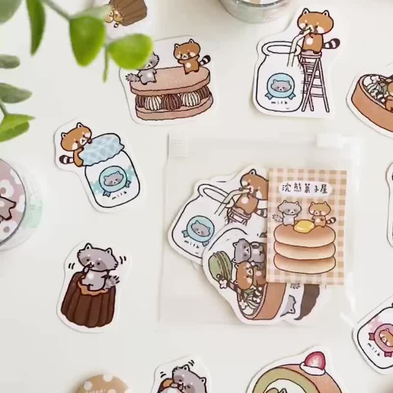 Raccoon Fruit House-Snack Play No.3 Sticker Pack/Pocket Sticker - Stickers - Paper Brown