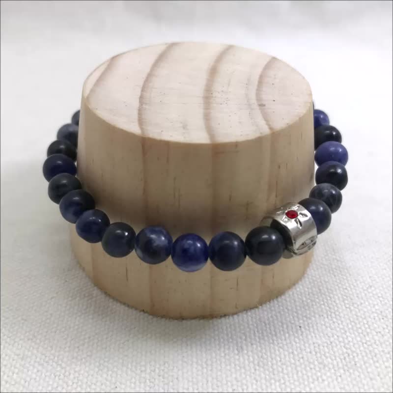 Soda Stone 6mm Beads Bracelet Spacer Bead Beads Precious Stones Stretch Bracelet - Bracelets - Gemstone Blue