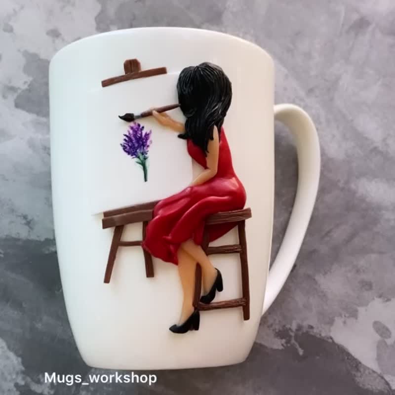 แก้ว แก้ว ขาว - gift for artist - artists gifts – artist mug – artist gift set – artist at work