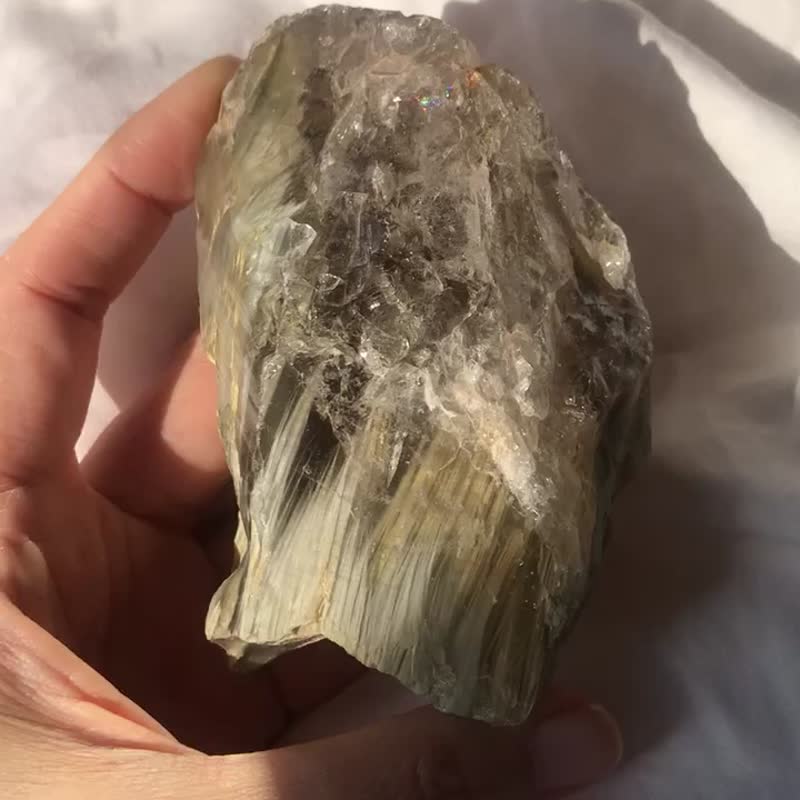 少有巴西 涅盤 灰兔毛 白兔毛 藍兔毛 水晶 天然原石 水晶 隨型 - 擺飾/家飾品 - 水晶 藍色