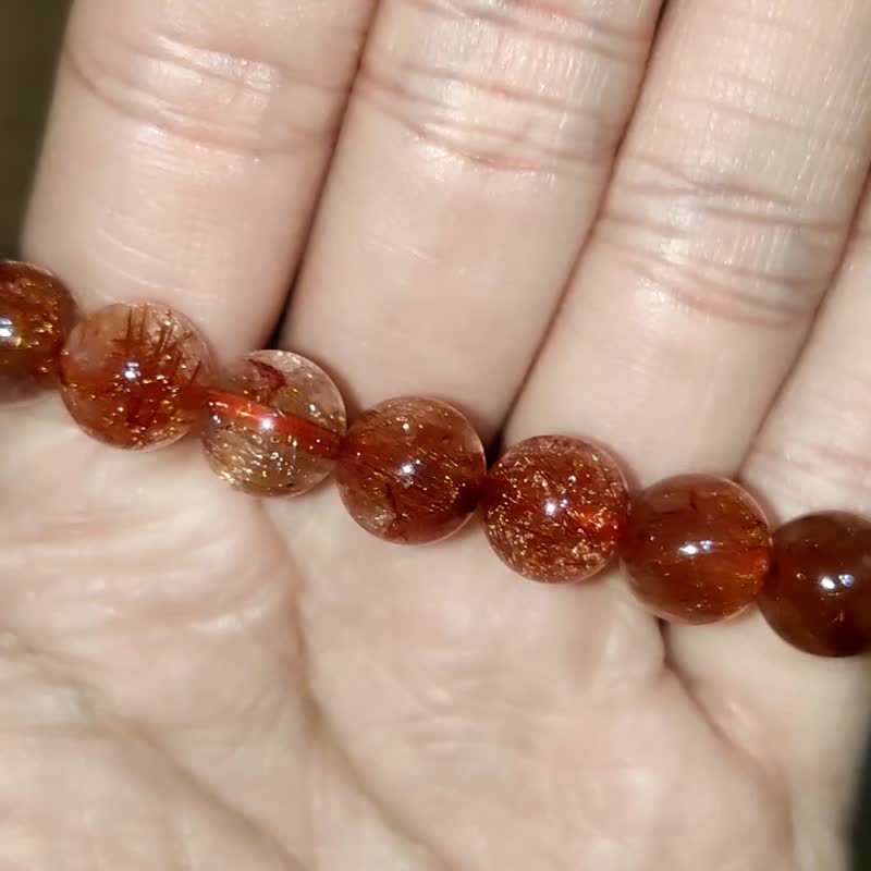 紅銅髮晶 Rutilated Quartz 手串 巴西 9mm 天然水晶 - 手鍊/手環 - 水晶 