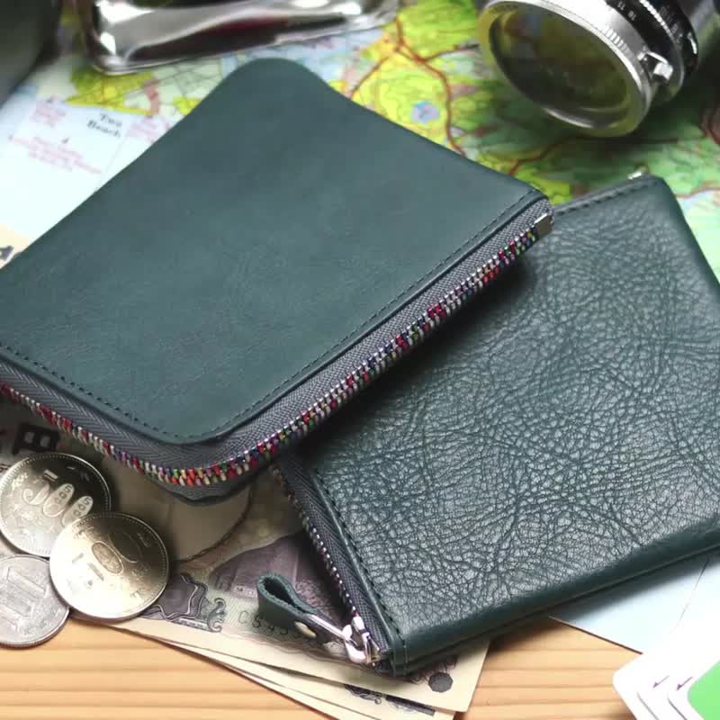 革職人 LEATHER FACTORY【Refine II Coin Case】Wallet  Purse Made in Japan - กระเป๋าสตางค์ - หนังแท้ สีน้ำเงิน