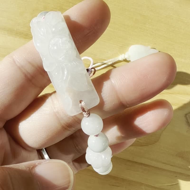 手工翡翠手串 — 蓮語呢喃 - 手鍊/手環 - 玉石 藍色