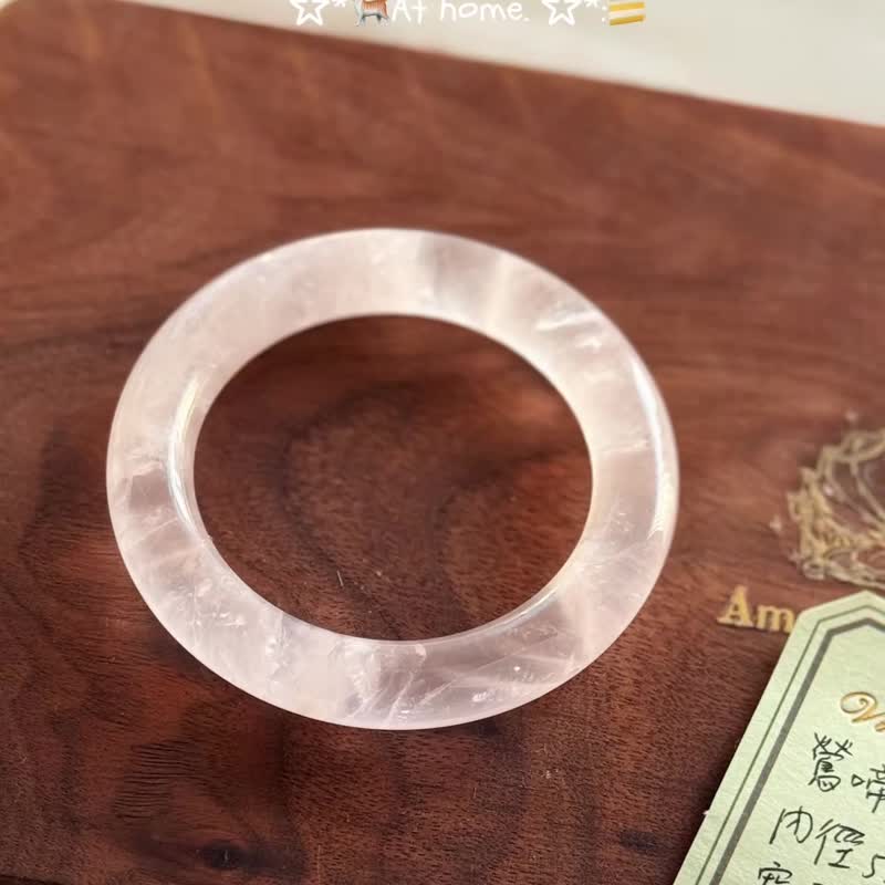 鶯啼春曉丨天然冰透馬達加斯加粉晶手鐲丨灌注水晶靈氣丨彌雅原創 - 手鍊/手環 - 水晶 粉紅色