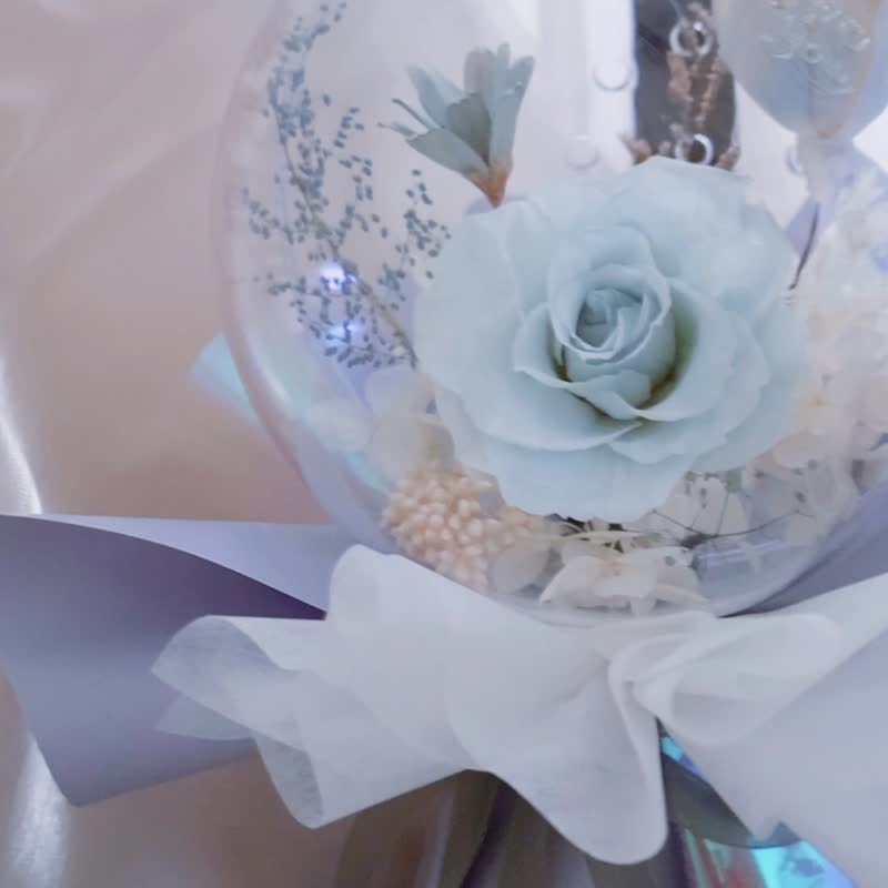 ILoveYou淺藍色系鬱金香波波球永生花束 - 乾燥花/永生花 - 植物．花 