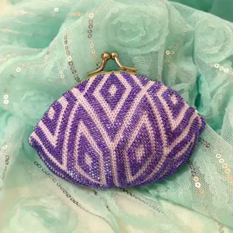 Shuanglingkou gold bead bag DIY material bag knitting/crochet/mouth gold bead bag/coin purse/small coin purse - Knitting, Embroidery, Felted Wool & Sewing - Glass Multicolor