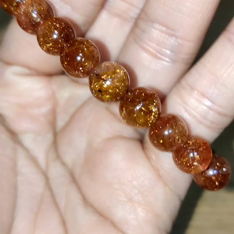 巴西 8.5mm 9mm 紅銅髮晶 Rutilated Quartz 手串 - 手鍊/手環 - 水晶 