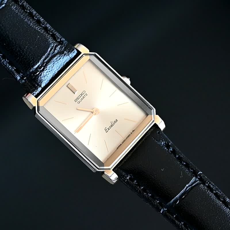 SEIKO EXCELINE Ladies Watch QUARTZ 19mm Gold Tank Shape Case Ref