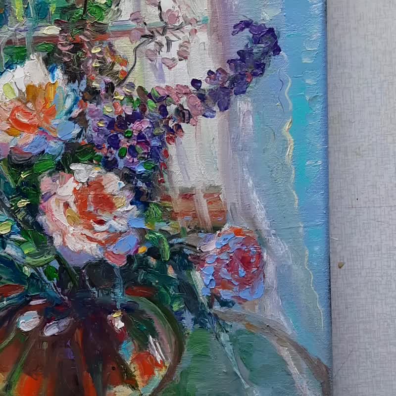 1972年 油彩画 油絵 花瓶のバラと花 イーゼル Amazon.co.jp: 20 の有名な油絵 - 花瓶の白いバラの菊、ホイ