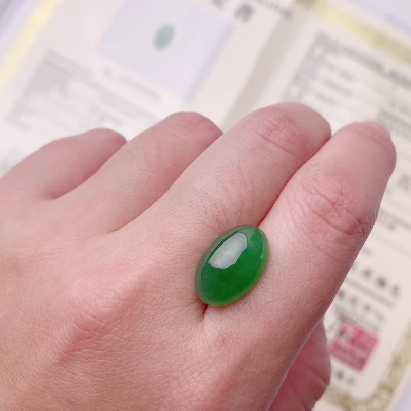 精品 • 冰種綠翡翠裸石 - 其他 - 玉石 綠色