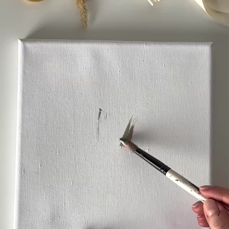 White Rabbit painting, Bunny wall art, Woodland animals, Kid's room decor Rabbit - 壁貼/牆壁裝飾 - 棉．麻 多色