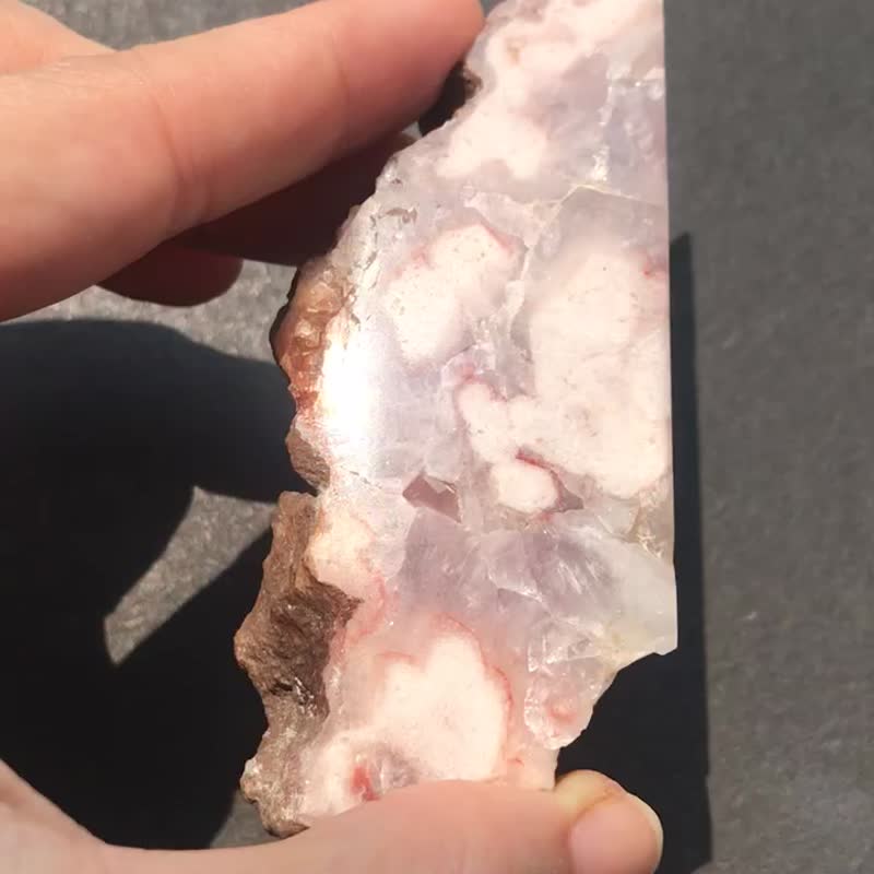 瑪達加斯加 櫻花瑪瑙片 水晶洞 水晶花球 盆景 crystal 擺設 擺件 - 擺飾/家飾品 - 水晶 粉紅色