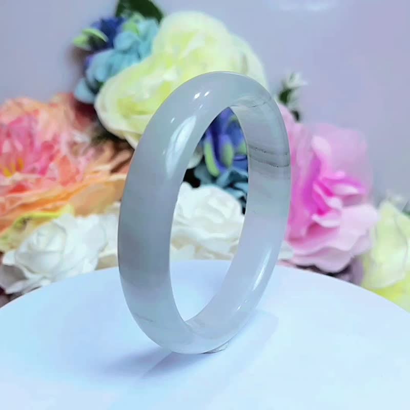 NO.202 Extraordinary Gaobing Xinghui Dream Seeking Inner Diameter 60 MM Ring Mouth Bracelet Safety Bracelet Jade Bracelet - Bracelets - Jade Multicolor