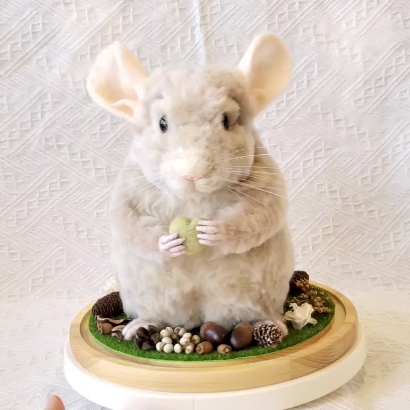 オーダーメイド羊毛フェルト】リアルチンチラ 約20cm - ショップ