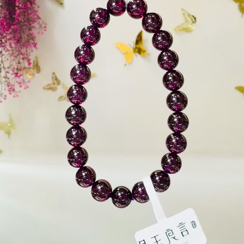 精品絕美晶體紫牙烏水晶8mm27.18g美容水晶氣血循環 - 手鍊/手環 - 水晶 紫色