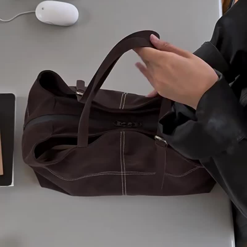 Frosted Devon Coffee City Brush Bag | Matte Series Shoulder Bag | Large Capacity Soft Leather Tote - Messenger Bags & Sling Bags - Faux Leather Brown