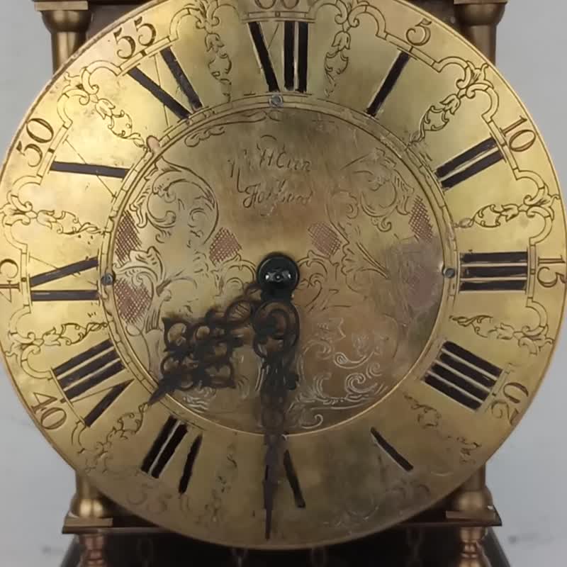 English Robert Evans Antique Vintage Lantern Wall 8 Day Clock - 時鐘/鬧鐘 - 木頭 咖啡色