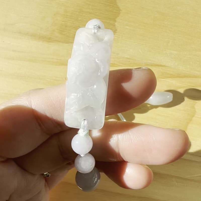 手工翡翠手串 — 淡蓮的呢喃 - 手鍊/手環 - 玉石 黃色