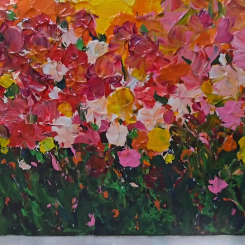 壓克力畫/丙烯藝術/原創手繪【暖陽花境】30×30裝飾掛畫 - 裝飾/擺設  - 壓克力 