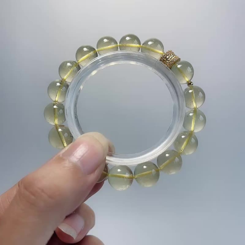 星際隕石 利比亞黃金隕石 10.2 mm 手鍊 - 手鍊/手環 - 寶石 金色