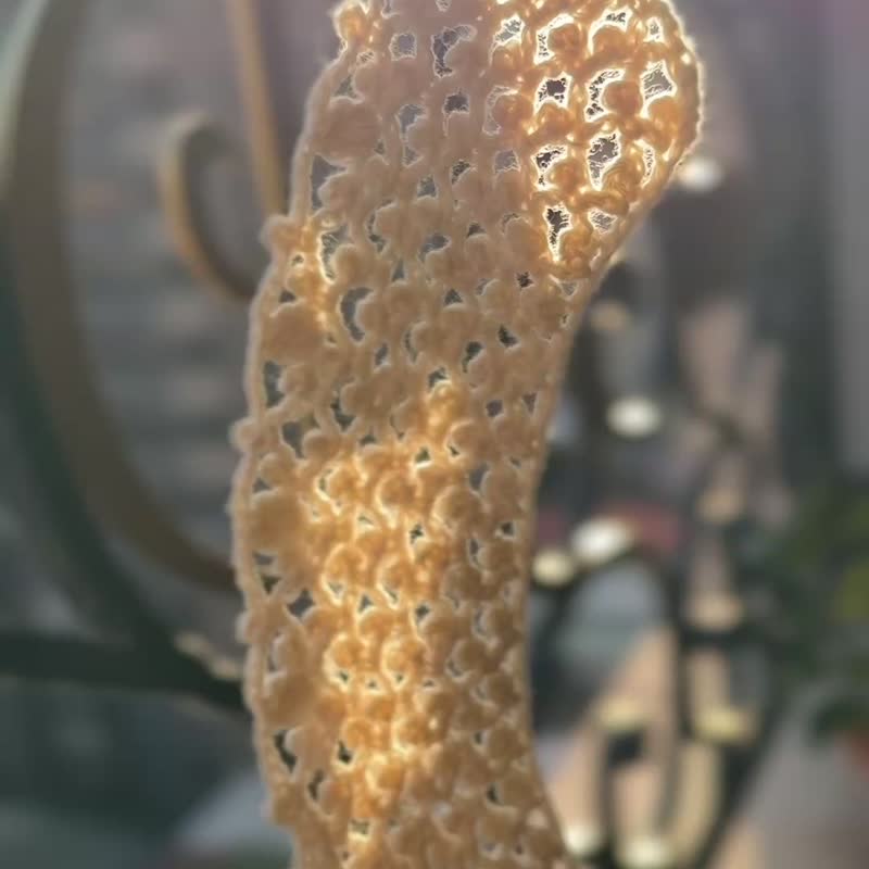 純手工鉤織新品 細羊絨線 蕾絲立體花 衣領裝飾 優雅氣質 - 絲巾 - 羊毛 