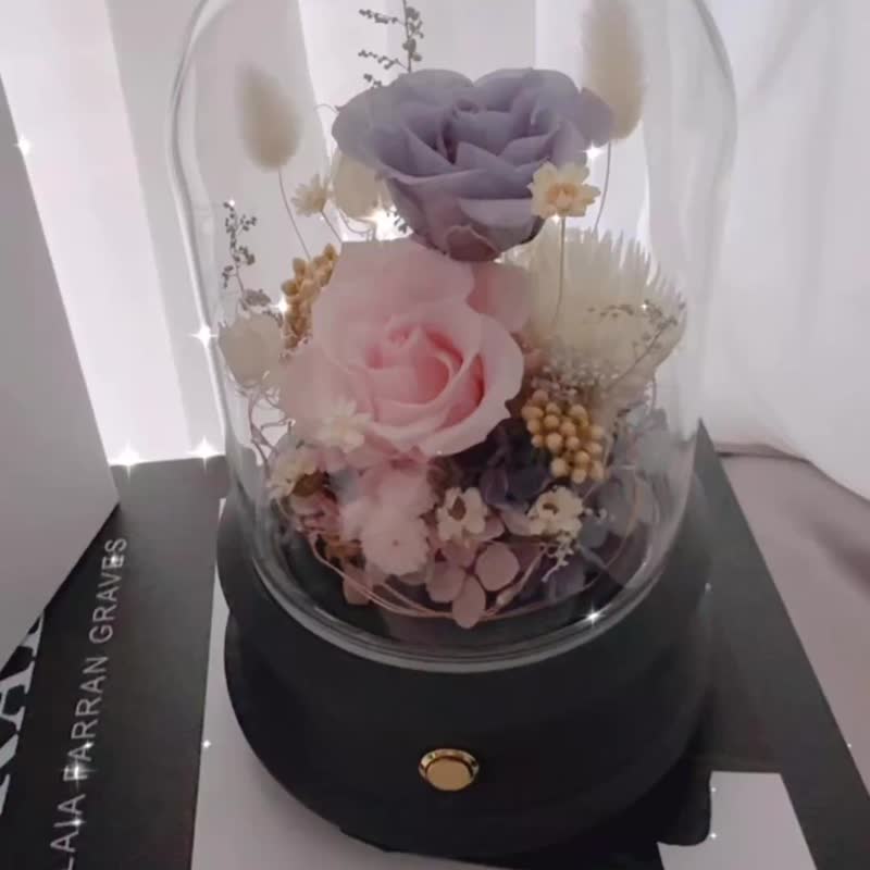 Everlasting Flower Audio Flower Cup Everlasting Flower Night Light Bluetooth Audio Speaker Gray Blue Pink Style Free Packaging Gift Box - Dried Flowers & Bouquets - Plants & Flowers 