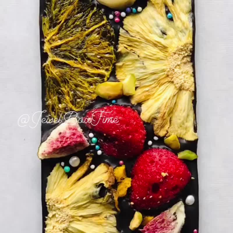 [Fruit Chocolate] Single piece | 100% natural dried fruit hides the beauty in chocolate Top chocolate - Chocolate - Gemstone Multicolor