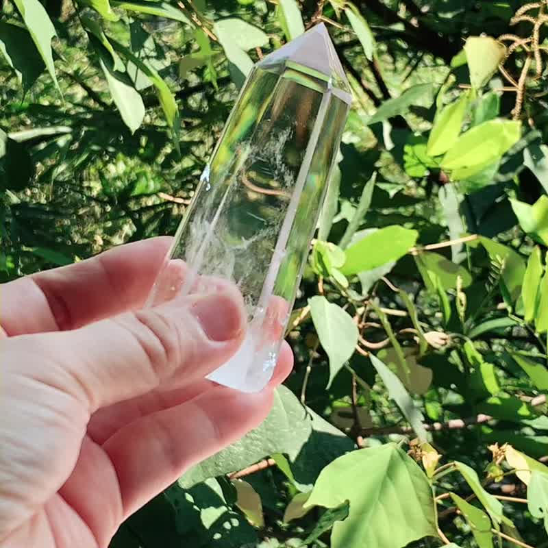 CrystalCorner隅石丨天使之翼藍針水晶丨巴西藍針白水晶柱 168.5g - 擺飾/家飾品 - 水晶 白色