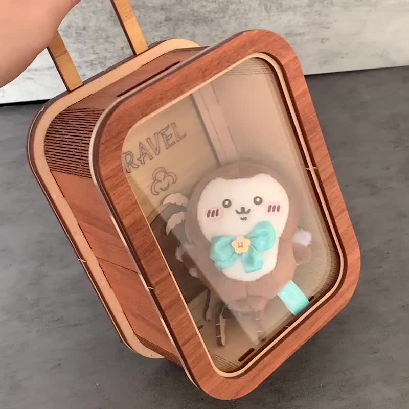 【手作DIY】行李箱 存錢筒 展示櫃 收納 娃包 痛包 木質 小費箱 - 木工/竹藝/紙雕 - 木頭 橘色