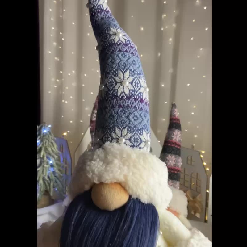 pattern pdf scandinavian winter gnome Christmas New Year, hat from a sock - Logo 設計/圖案設計 - 其他材質 