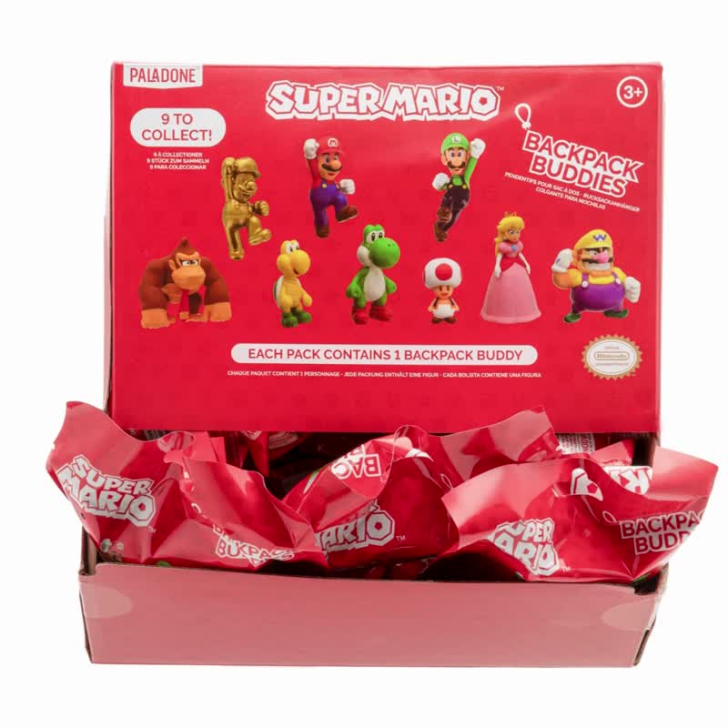 Officially Licensed Super Mario - Backpack Buddies One Random Blind Bag - ที่ห้อยกุญแจ - พลาสติก หลากหลายสี