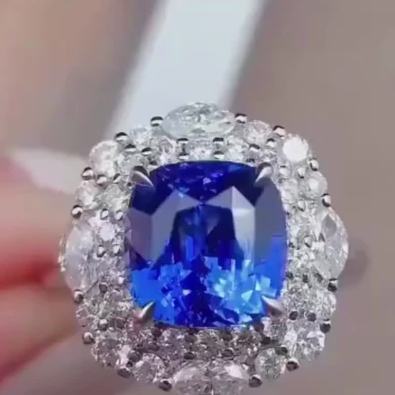 Ors Jewelry 非加熱ロイヤルブルーサファイア リング 3.58 カラット