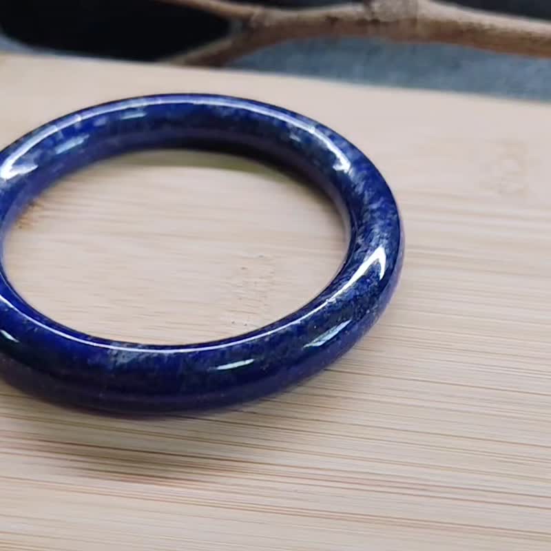 [Qin Cui] Natural Lapis Lazuli Lapis Lazuli Bright and Elegant Super Beautiful Bracelet No. 56.2 Circle - Bracelets - Jade Blue