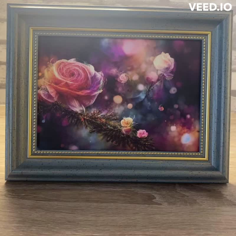 【星空下的玫瑰】彩虹光款 相框擺飾 - 擺飾/家飾品 - 紙 多色