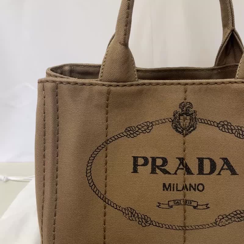 PRADA プラダ カナパ 2way ハンドバッグ トートバッグ ショルダーバッグ キャンバス ブラウン - 手提包/手提袋 - 棉．麻 咖啡色