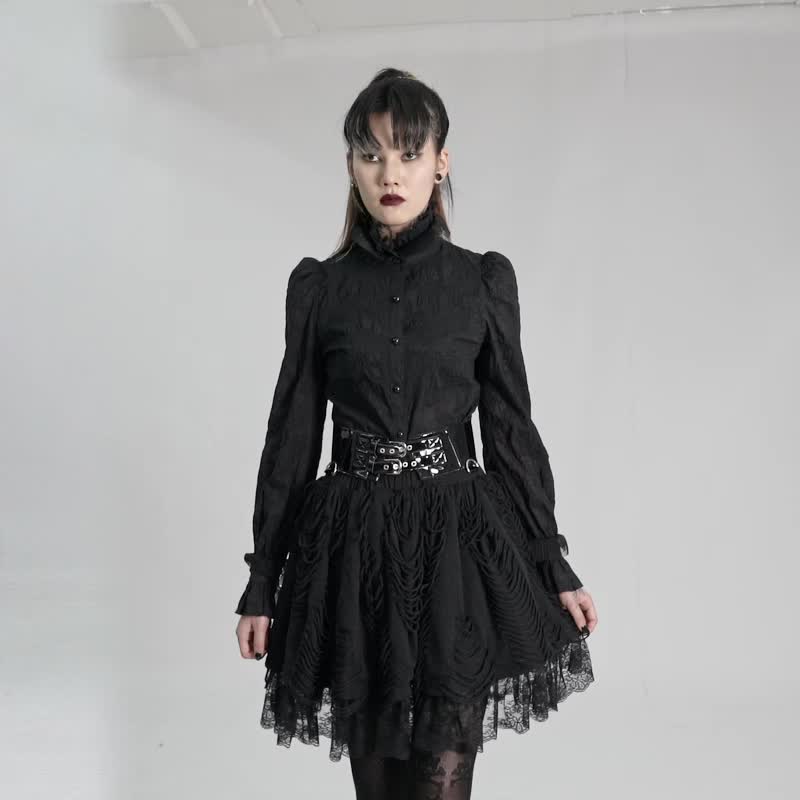 蘿莉塔魔女做舊古典半裙 - 裙子/長裙 - 其他材質 黑色