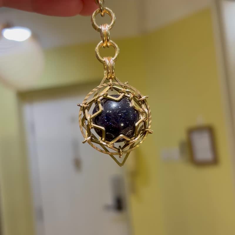 藍砂石 頸鏈 匙扣 掛飾 埃及設計 簡約 中性 聖誕禮物 聖誕包裝 - 吊飾/掛飾 - 水晶 藍色